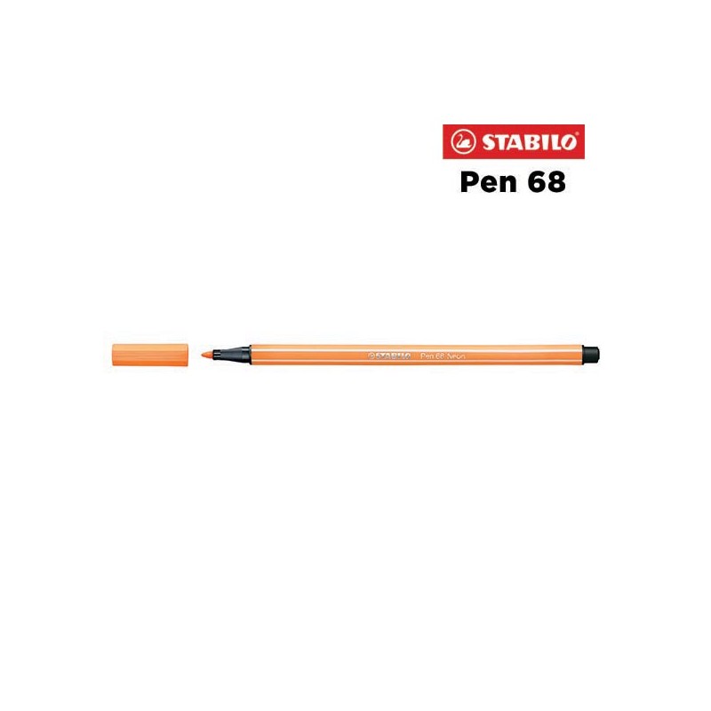 054 F - Stabilo Pen 68 Pennarello Arancione Fluorescente