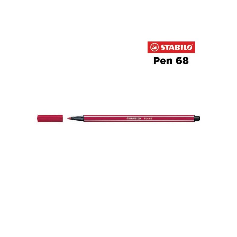 50 - Stabilo Pen 68 Pennarello Rosso Scuro