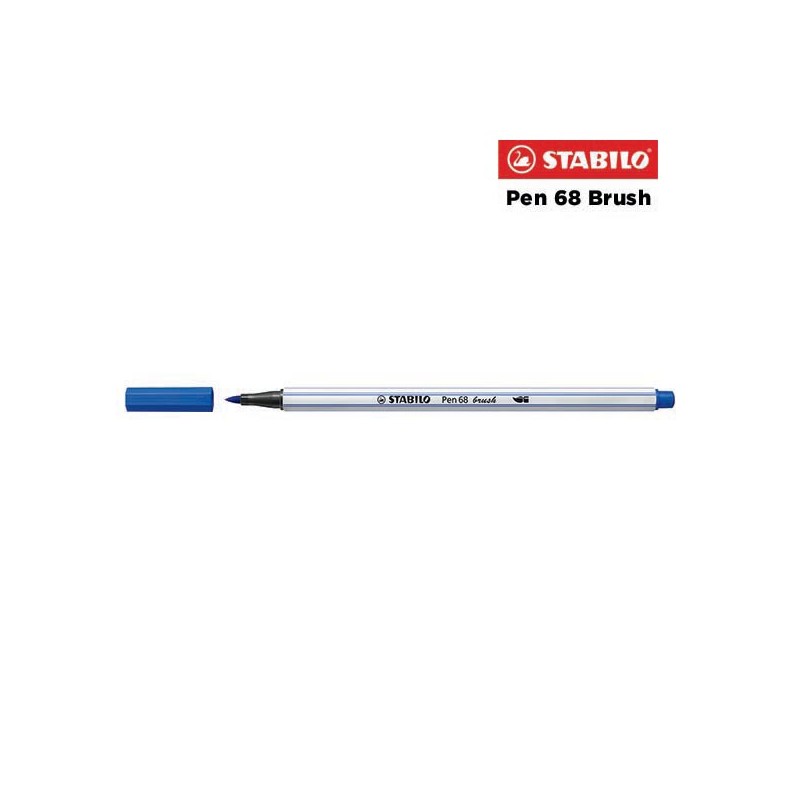 32 - Stabilo Pen 68 Brush Pennarello Blu Oltremare