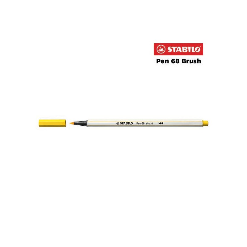 44 - Stabilo Pen 68 Brush Pennarello Giallo