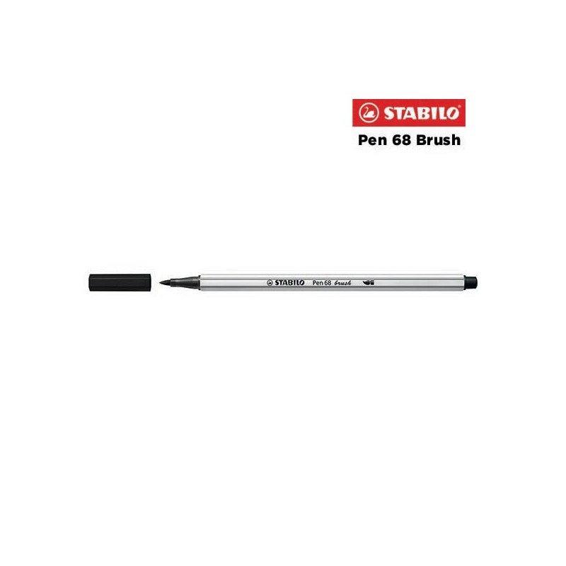 46 - Stabilo Pen 68 Brush Pennarello Nero