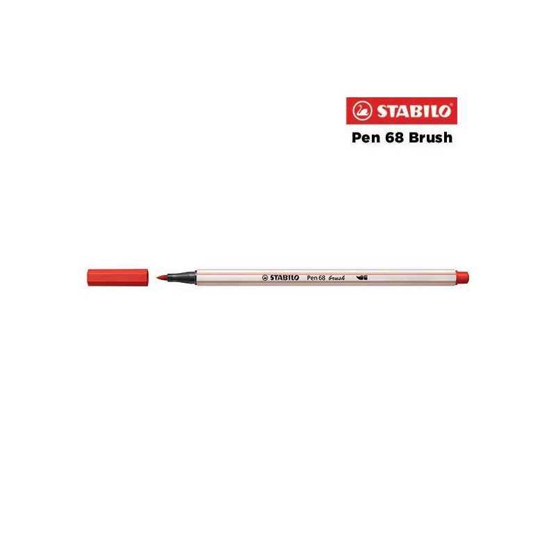 48 - Stabilo Pen 68 Brush Pennarello Carminio