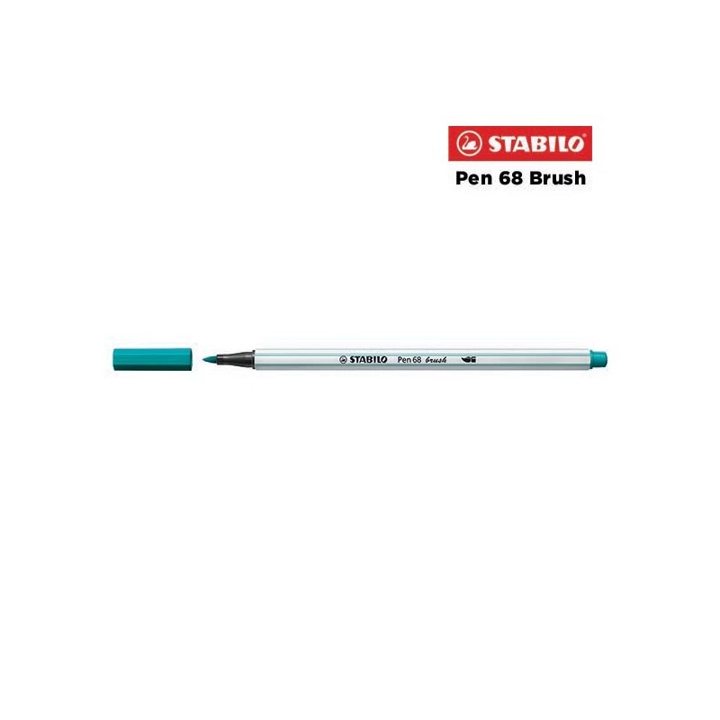 51 - Stabilo Pen 68 Brush Pennarello Blu Turchese