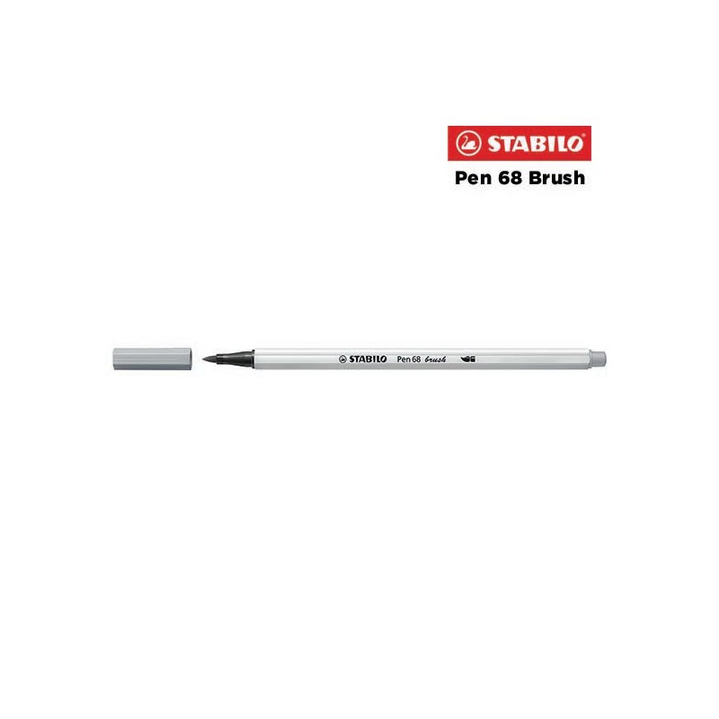 95 - Stabilo Pen 68 Brush Pennarello Grigio Freddo Medio