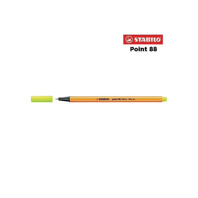 024 F - Stabilo Point 88 Fineliner Giallo Fluorescente