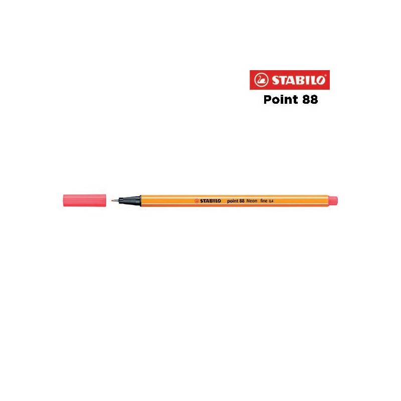 040 F - Stabilo Point 88 Fineliner Rosso Fluorescente