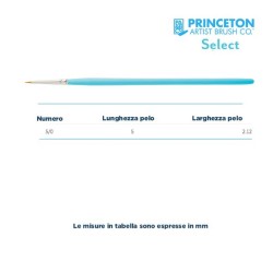 Princeton Select Serie n.P3750 pennello sintetico liner extra corto, manico corto