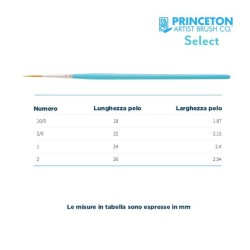 Princeton Select Serie n.P3750 pennello sintetico liner lungo, manico corto