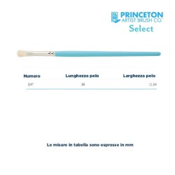 Princeton Select Serie n.P3750 Bombasino Medio Fluffy MOP sintetico, manico corto
