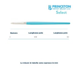 Princeton Select Serie n.P3750 pennello sintetico FIX-IT tondo corto, manico corto