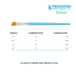 Princeton Select Serie n.P3750 pennello sintetico angolare, manico corto