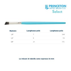 Princeton Select Serie n.P3750 pennello sintetico angolare a testa piatta, manico corto