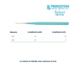 Princeton Select Petite Serie n.P3750 pennello sintetico liner extra corto, manico corto
