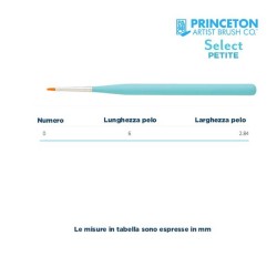 Princeton Select Petite Serie n.P3750 pennello sintetico a punta piatta media, manico corto