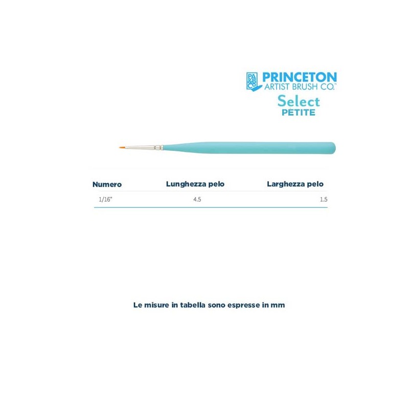 Princeton Select Petite Serie n.P3750 Bombasino sintetico corto, manico corto