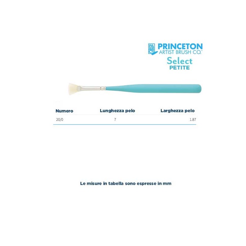 Princeton Select Petite Serie n.P3750 pennello sintetico a ventaglio, manico corto