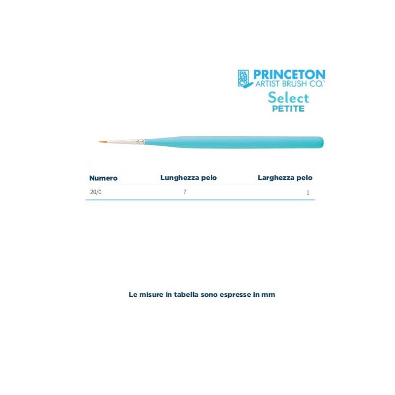 Princeton Select Petite Serie n.P3750 pennello sintetico monogram, manico corto