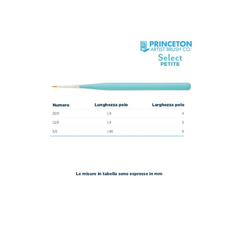 Princeton Select Petite Serie n.P3750 pennello sintetico tondo, manico corto