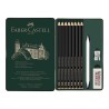 Faber-Castell Set 11 Pitt Graphite Matt (8 Matite Grafite + 3 Accessori) Scatola in metallo