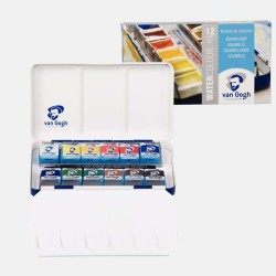 Talens Van Gogh Acquerelli Metal Set 12 1/2 Godet + pennello