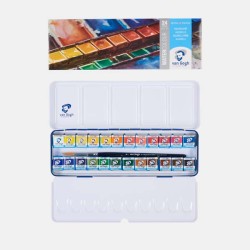 Talens Van Gogh Acquerelli Metal Set 24 1/2 Godet + pennello