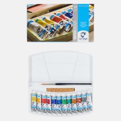 Talens Van Gogh Acquerelli Case Set 12 Tubi 10ml + pennello e spugna