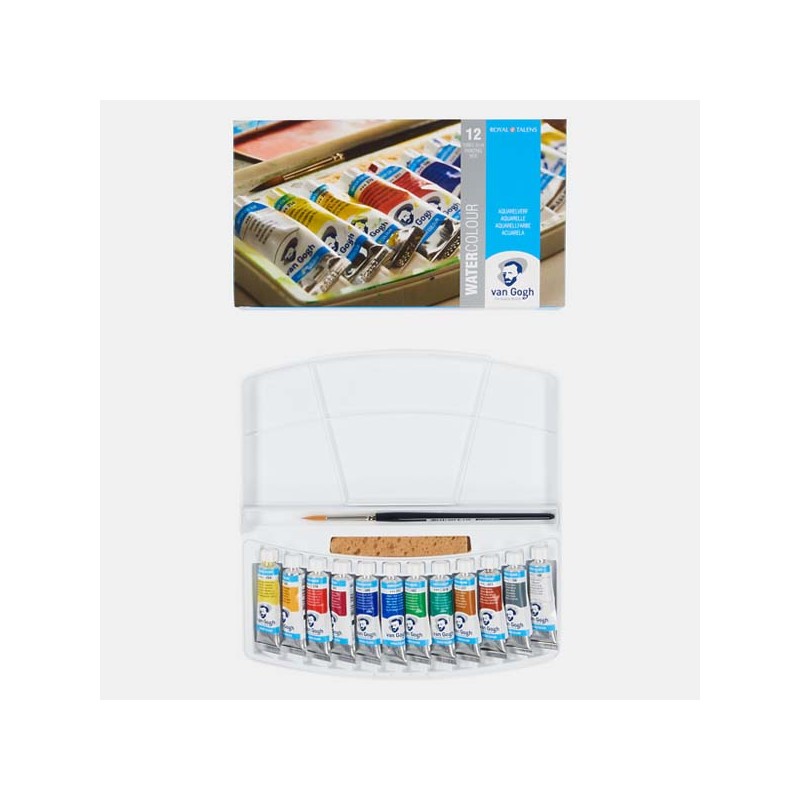 Talens Van Gogh Acquerelli Case Set 12 Tubi 10ml + pennello e spugna