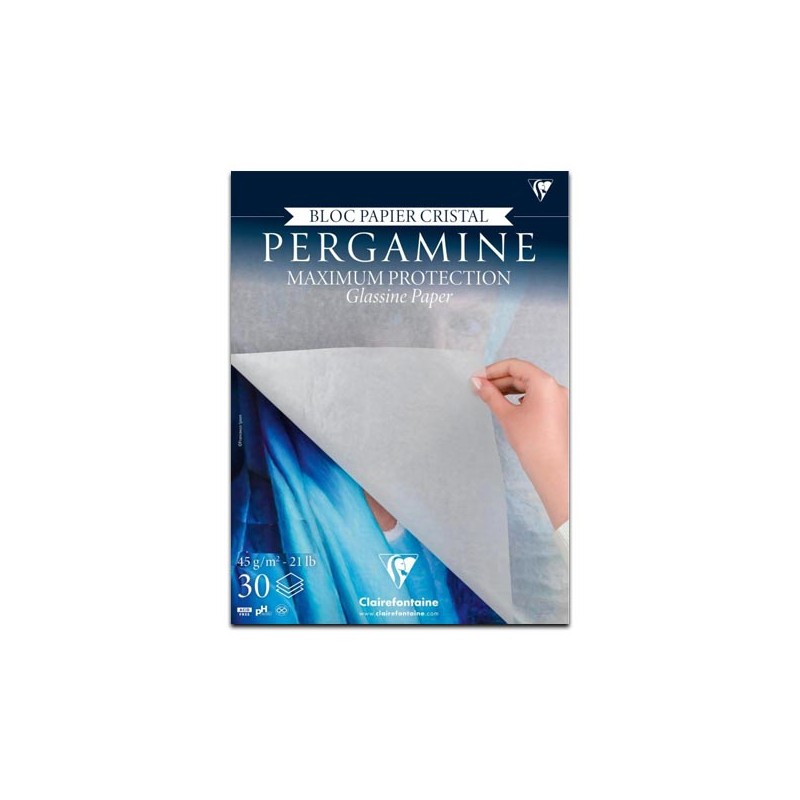 Clairefontaine Pergamine Carta Glassine, Blocco Collato, 30 fogli, 45gr/Mq