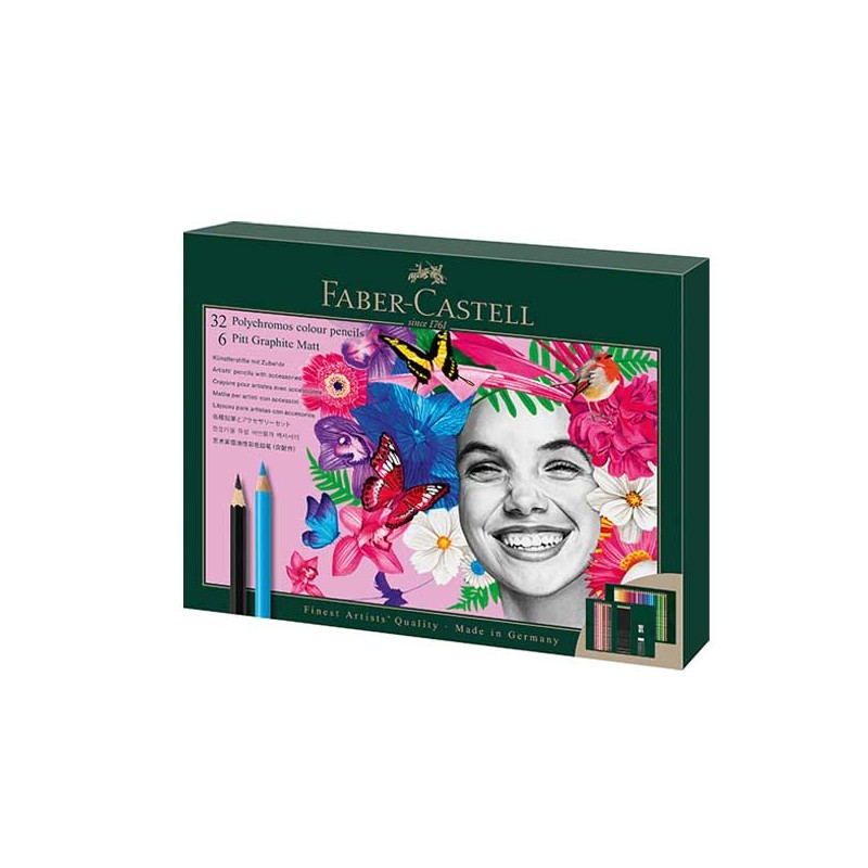 Faber-Castell Pitt Graphite Matt & Polychromos Set 40 pezzi