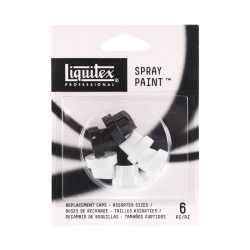 Liquitex Set 6 valvole assortite (2 standard, 2 larghe, 2 fine) per Spray Paint