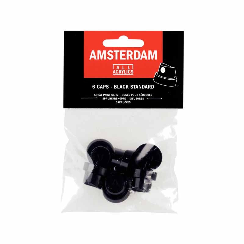 Set 6 Caps Neri Amsterdam Spray Paint Standard 2,5cm