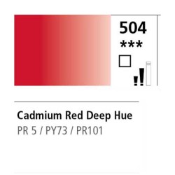 504 - Daler Rowney Olio Georgian Rosso di Cadmio Scuro Imitazione