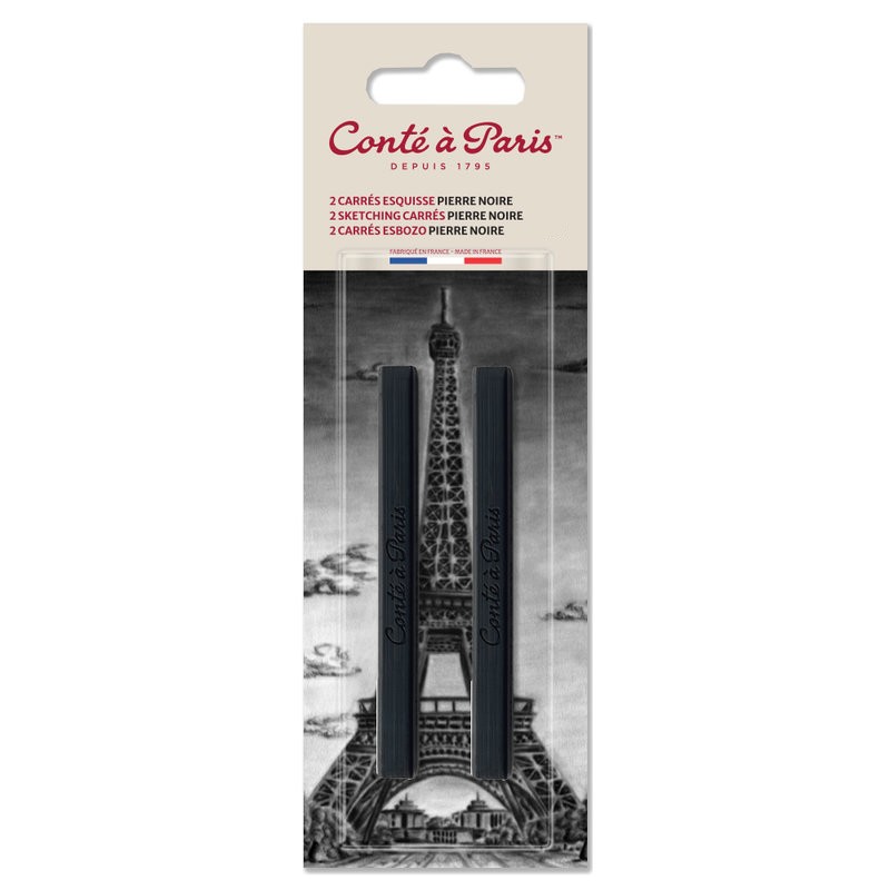 Conté à Paris Set 2 Carré per Schizzo Pierre Noire