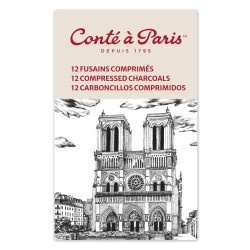 Conté à Paris Set 12 Carboncini Compressi Assortiti Tondi 8mm