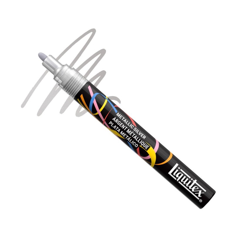 068 - Liquitex Marker Metallico Argento Punta Tonda 2mm