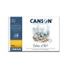 Canson Coton d'art, Blocco collato, Bianco Naturale, 12 fogli, Grana Fine, 300gr/Mq