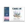 Canson Coton d'art, Blocco collato, Bianco Naturale, 12 fogli, Grana Satinata, 300gr/Mq