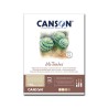 Canson Mi-Teintes, Blocco collato, Toni Bruni, 20 Fogli, Grana Nido d'ape e Grana Fine, 160gr/Mq
