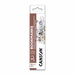 Canson Mi-Teintes Bookmarks, Segnalibri da colorare, Bianco, 30 Fogli, Grana Nido d'ape e Grana Fine, 160gr/Mq