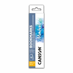 Canson Montval Bookmarks, Segnalibri da acquerellare, Bianco, 16 Fogli, Grana Fine, 300gr/Mq