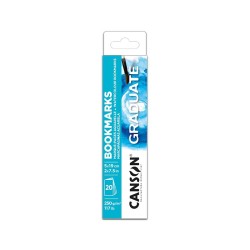 Canson Graduate Aquarelle Bookmarks, Segnalibri da acquerellare, Bianco, 20 Fogli, Grana Fine, 250gr/Mq