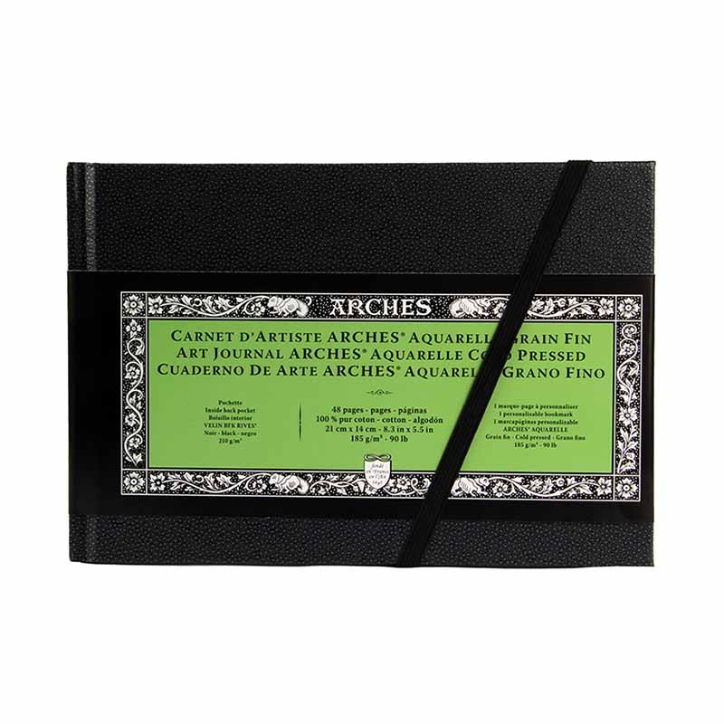 Arches Art Journal Acquerello, Bianco, 24 Fogli, Grana Fine, 185gr/mq Paesaggio