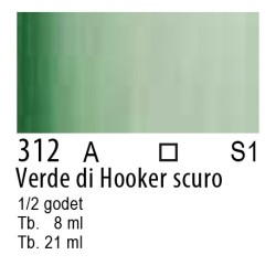 312 - Winsor & Newton Cotman Verde di Hooker scuro
