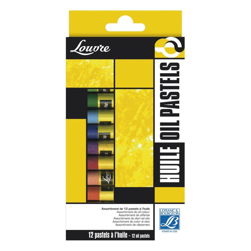 Lefranc scatola pastelli olio Louvre 12 pezzi assortiti