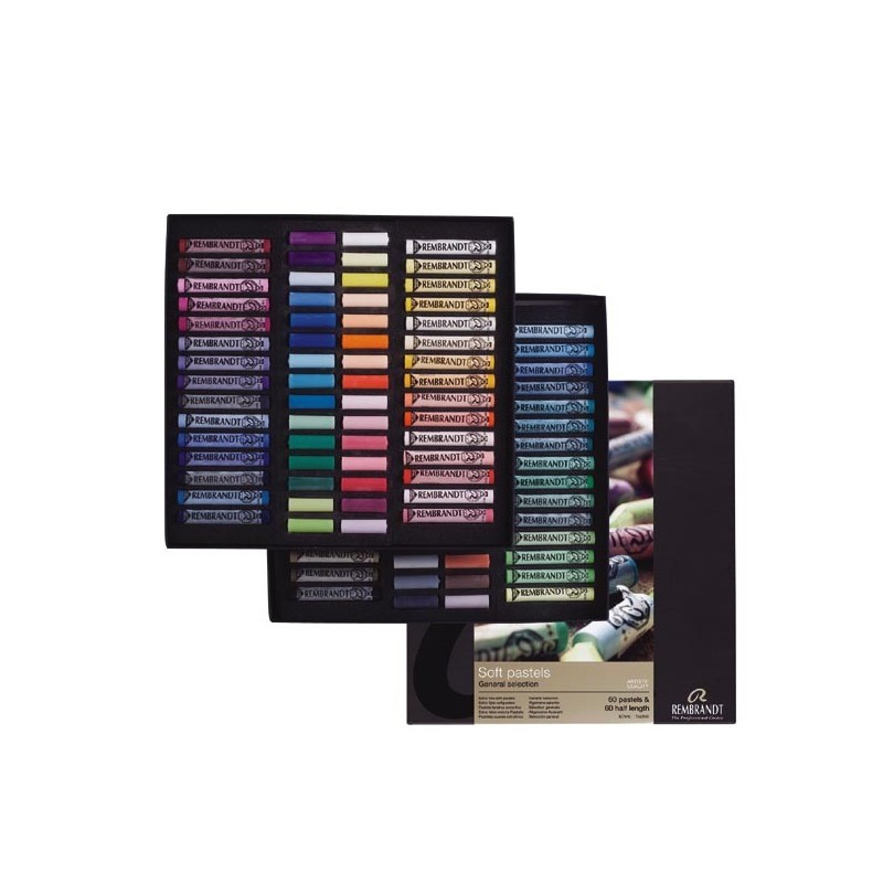 Rembrandt Soft Pastels General Selection Master Set, 60 pastelli soffici e 60 1/2 pastelli soffici