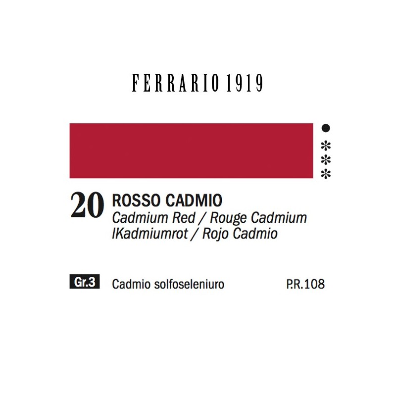 020 - Ferrario Olio 1919 Rosso cadmio medio