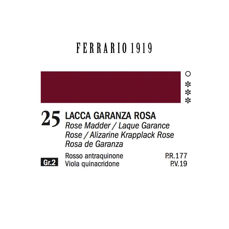 025 - Ferrario Olio 1919 Lacca garanza rosa