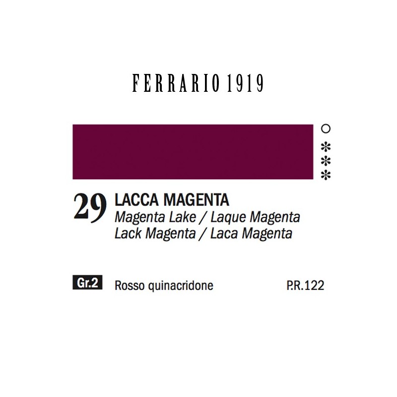 029 - Ferrario Olio 1919 Lacca magenta