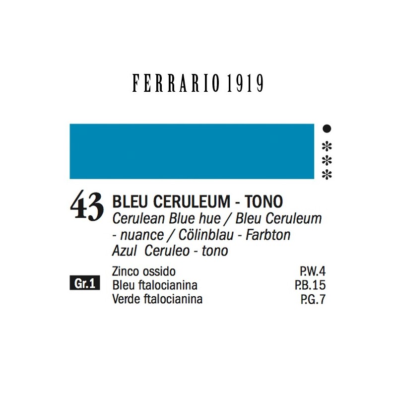 043 - Ferrario Olio 1919 Bleu ceruleum - tono