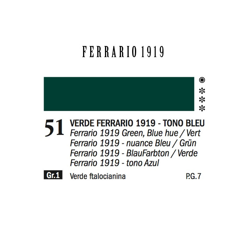 051 - Ferrario Olio 1919 Verde ferrario 1919 (tono bleu)